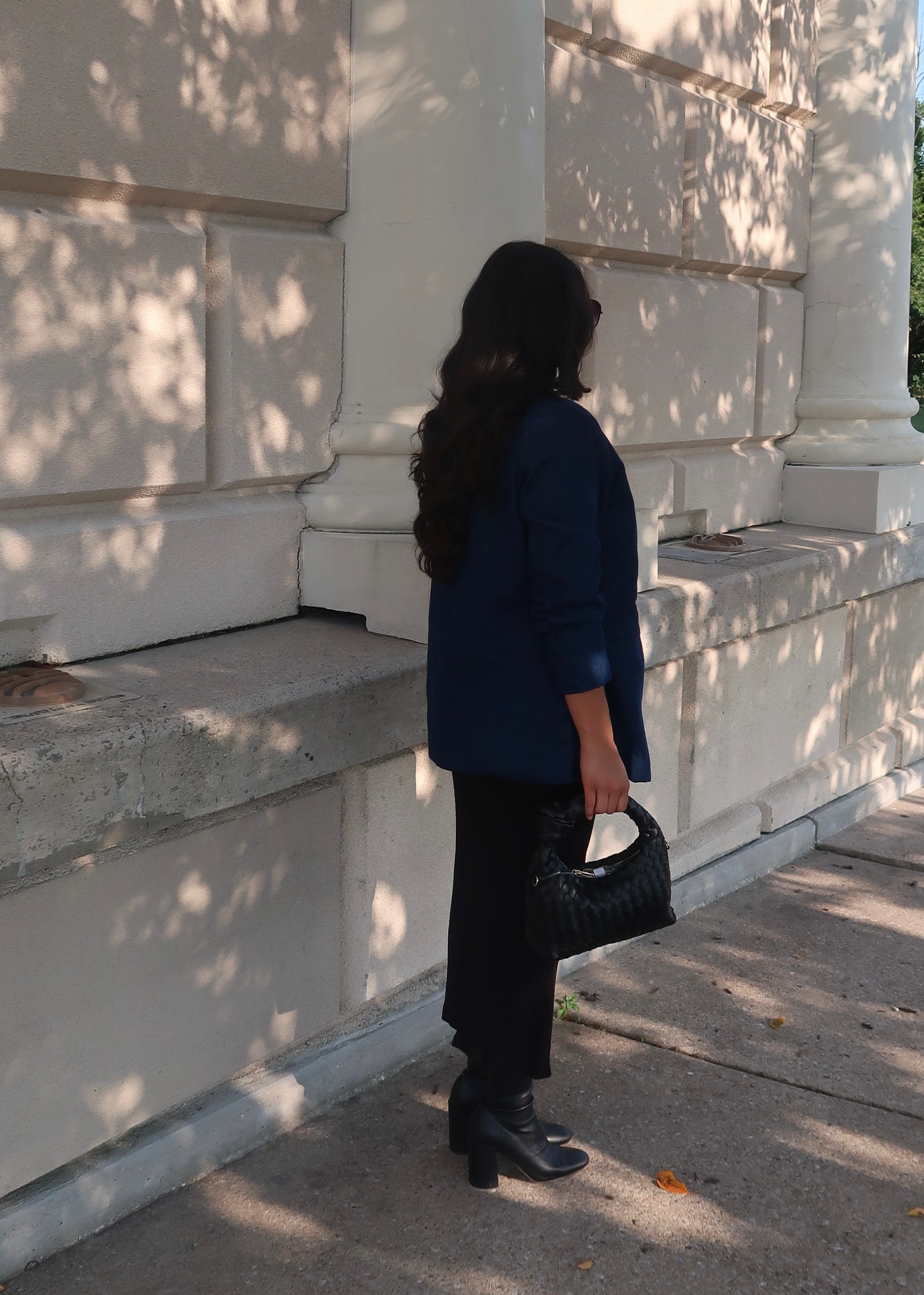 blue denim oversized blazer