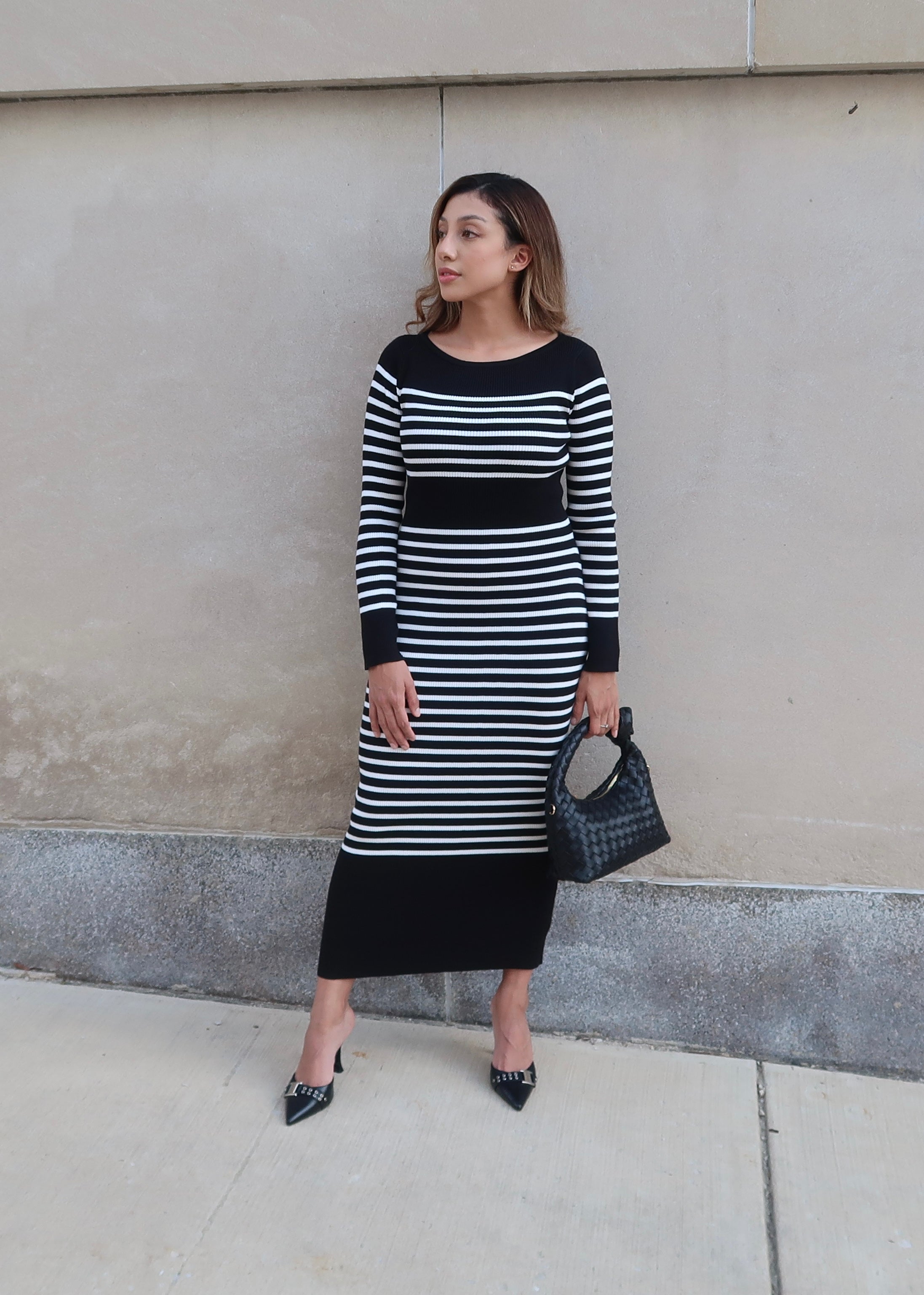 Striped Sweater Dress AR THE LABEL Striped Sweater Dress AR THE LABEL