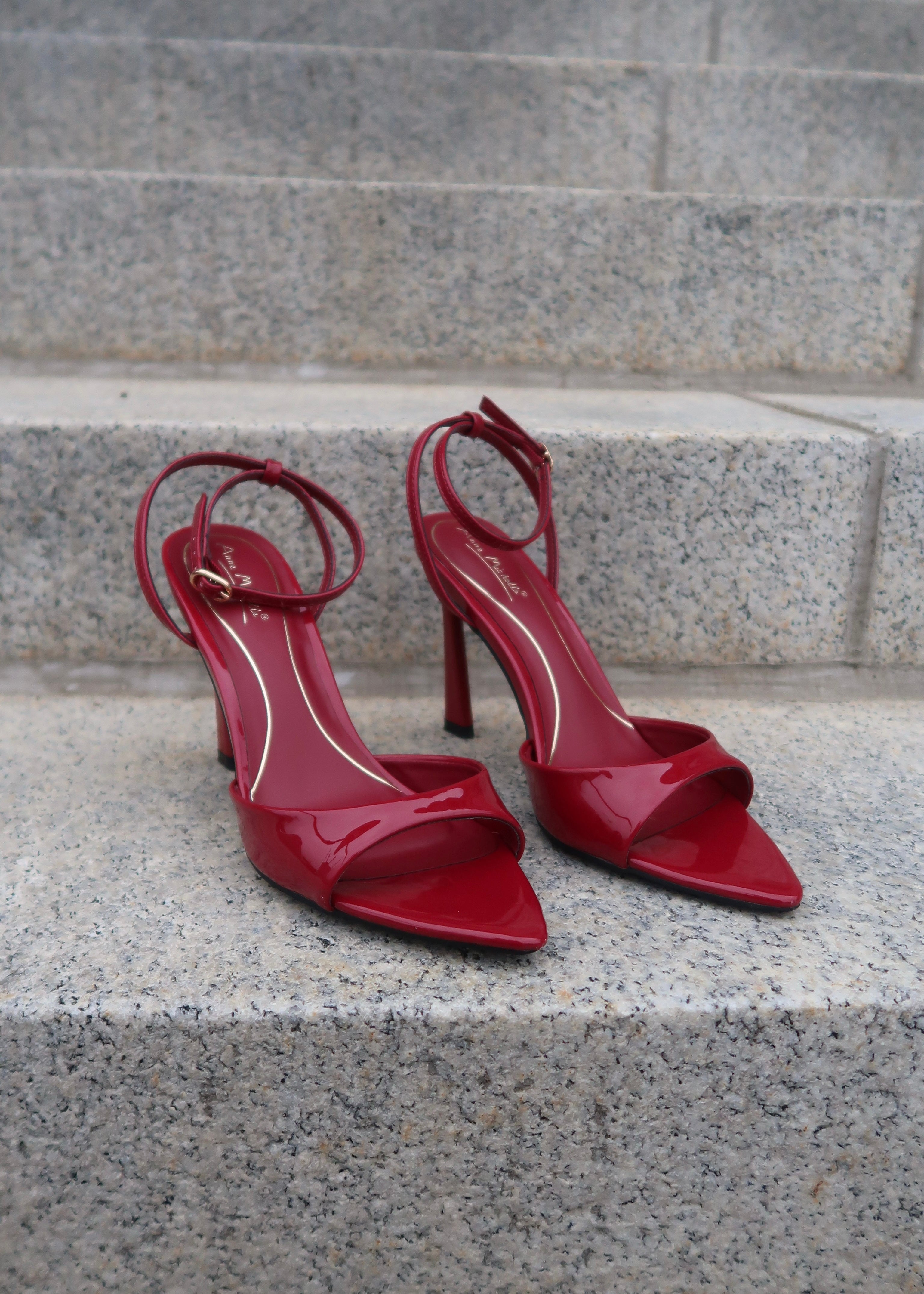 cherry red stiletto heels