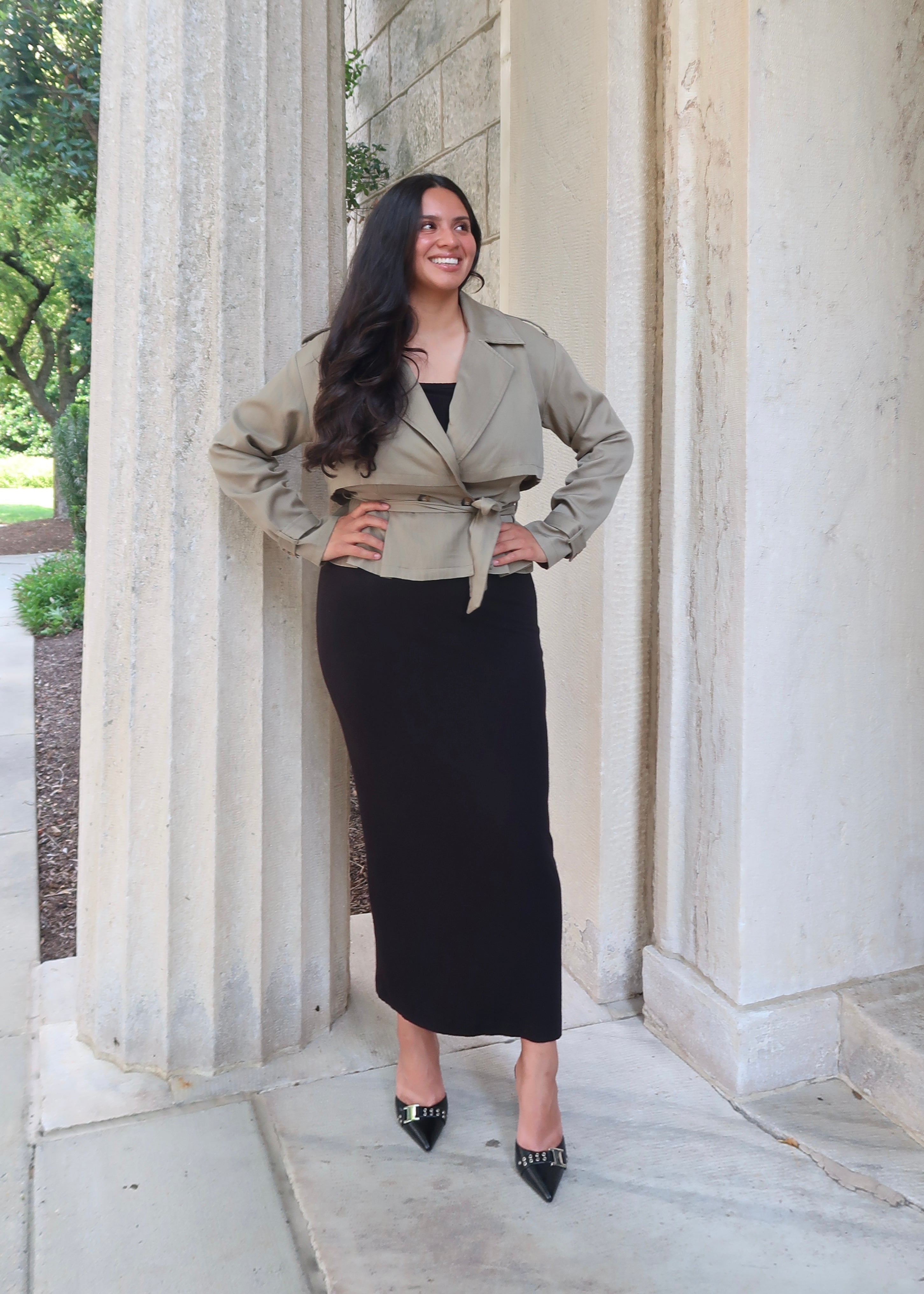 Peplum Trench Jacket