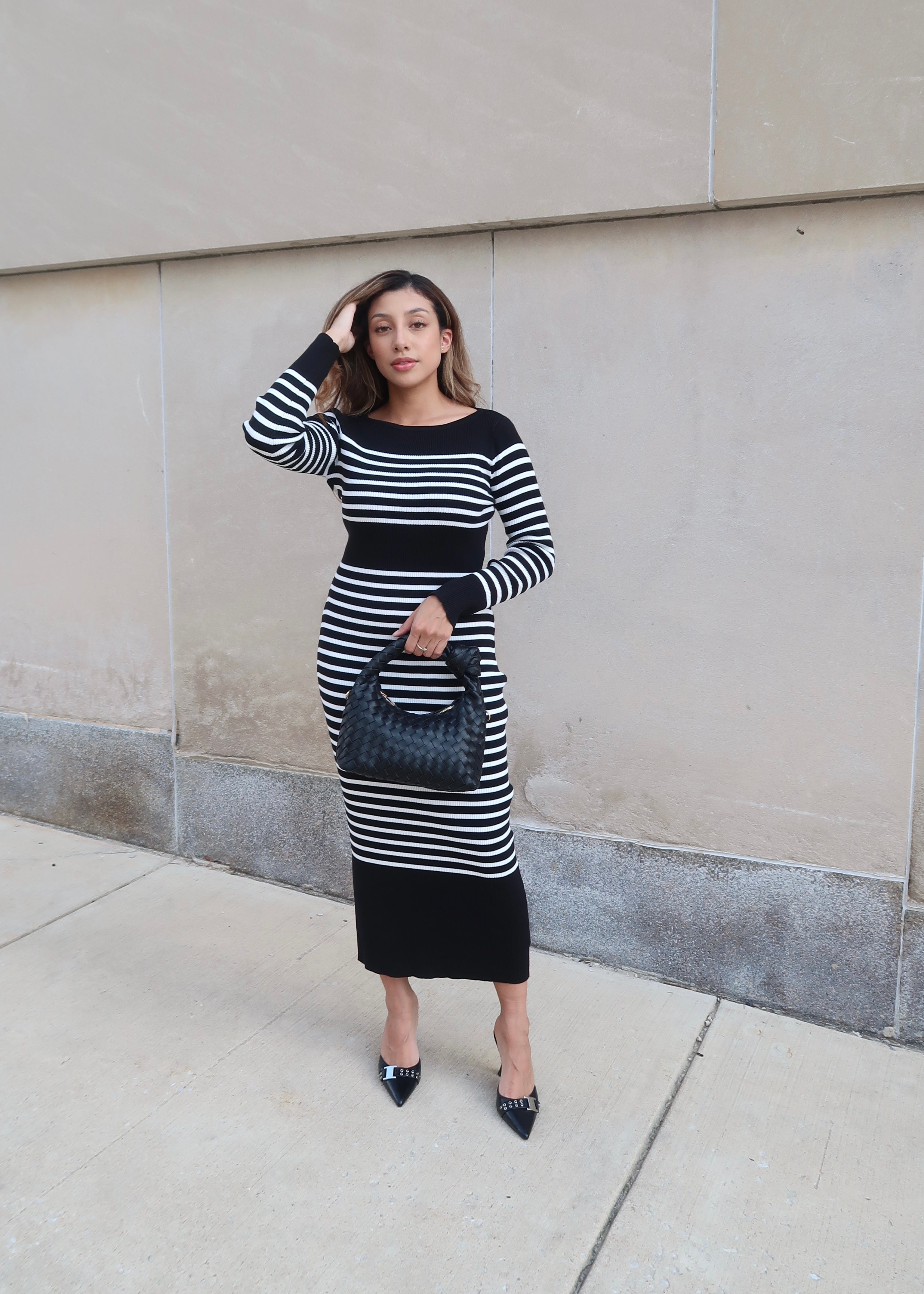 Striped Sweater Dress AR THE LABEL Striped Sweater Dress AR THE LABEL
