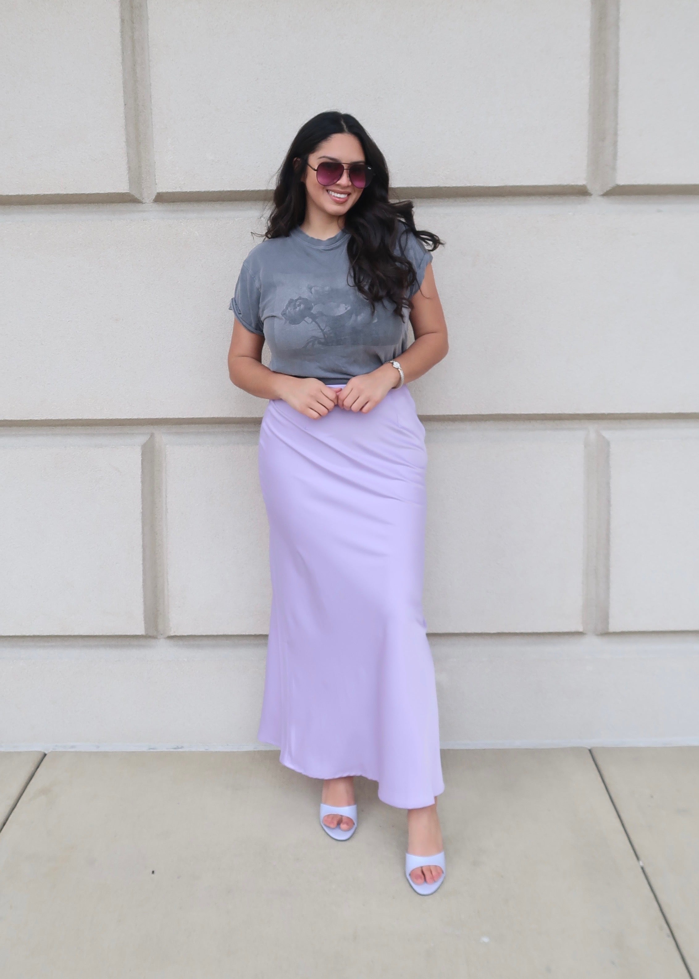 Lilac maxi fashion skirt