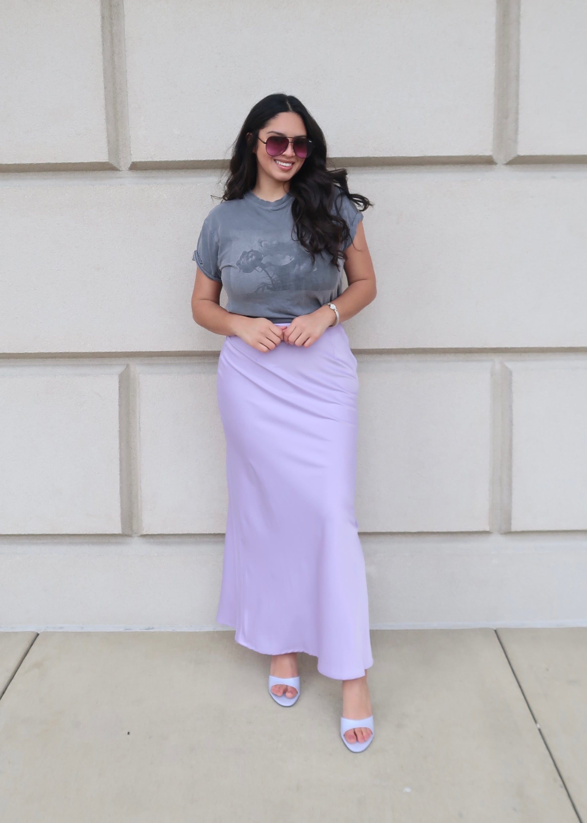 lilac maxi skirt