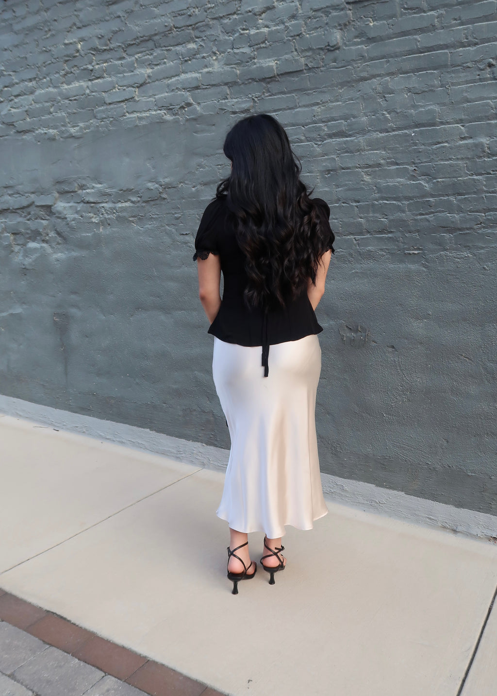 Lace Trim Blouse - Black