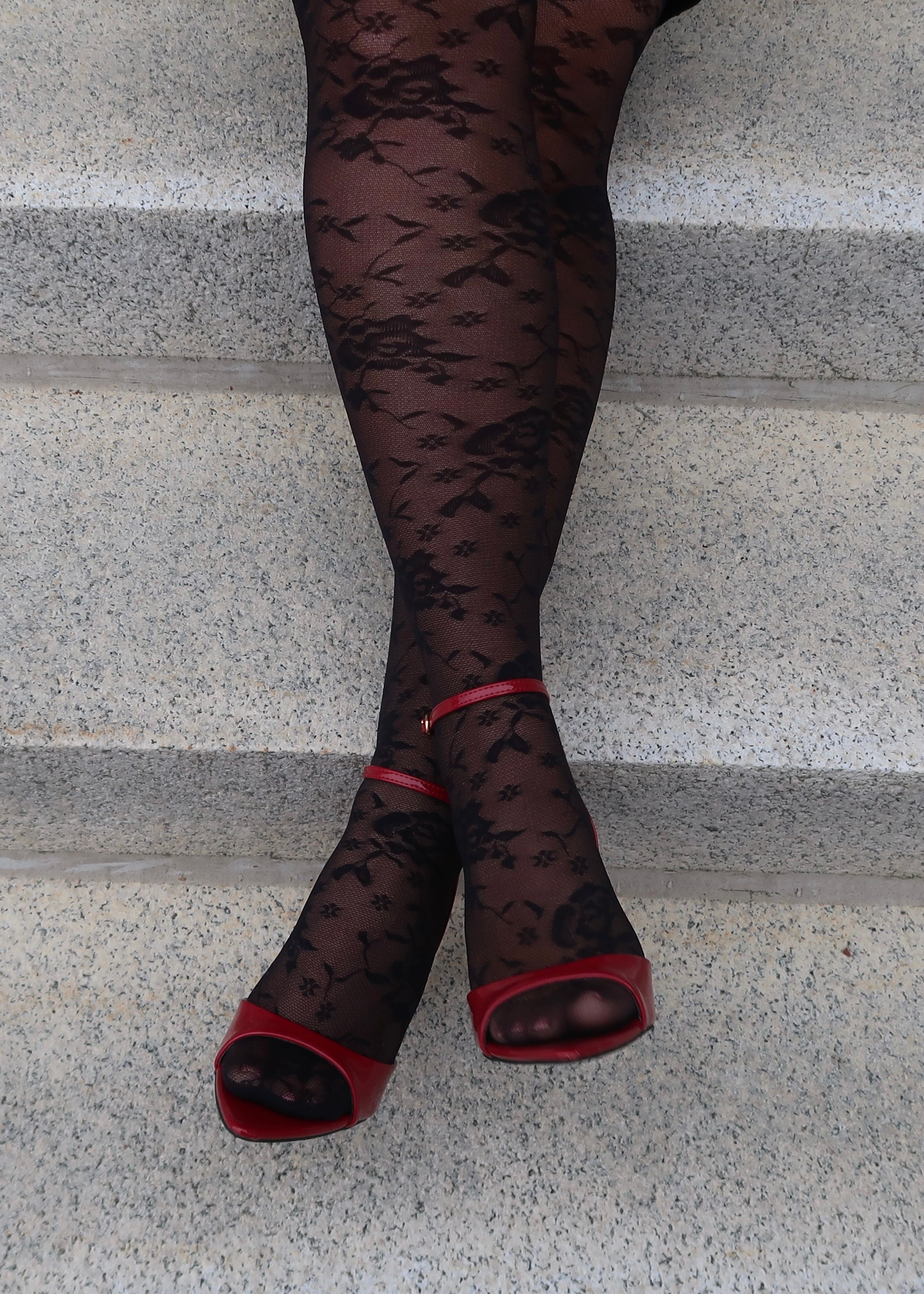 cherry red stiletto heels