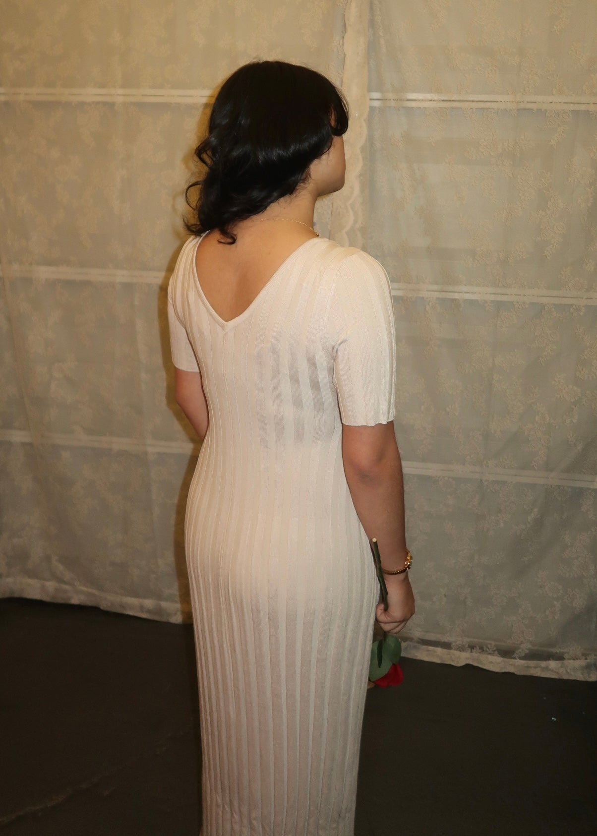 taupe short sleeve maxi dress, ribbed