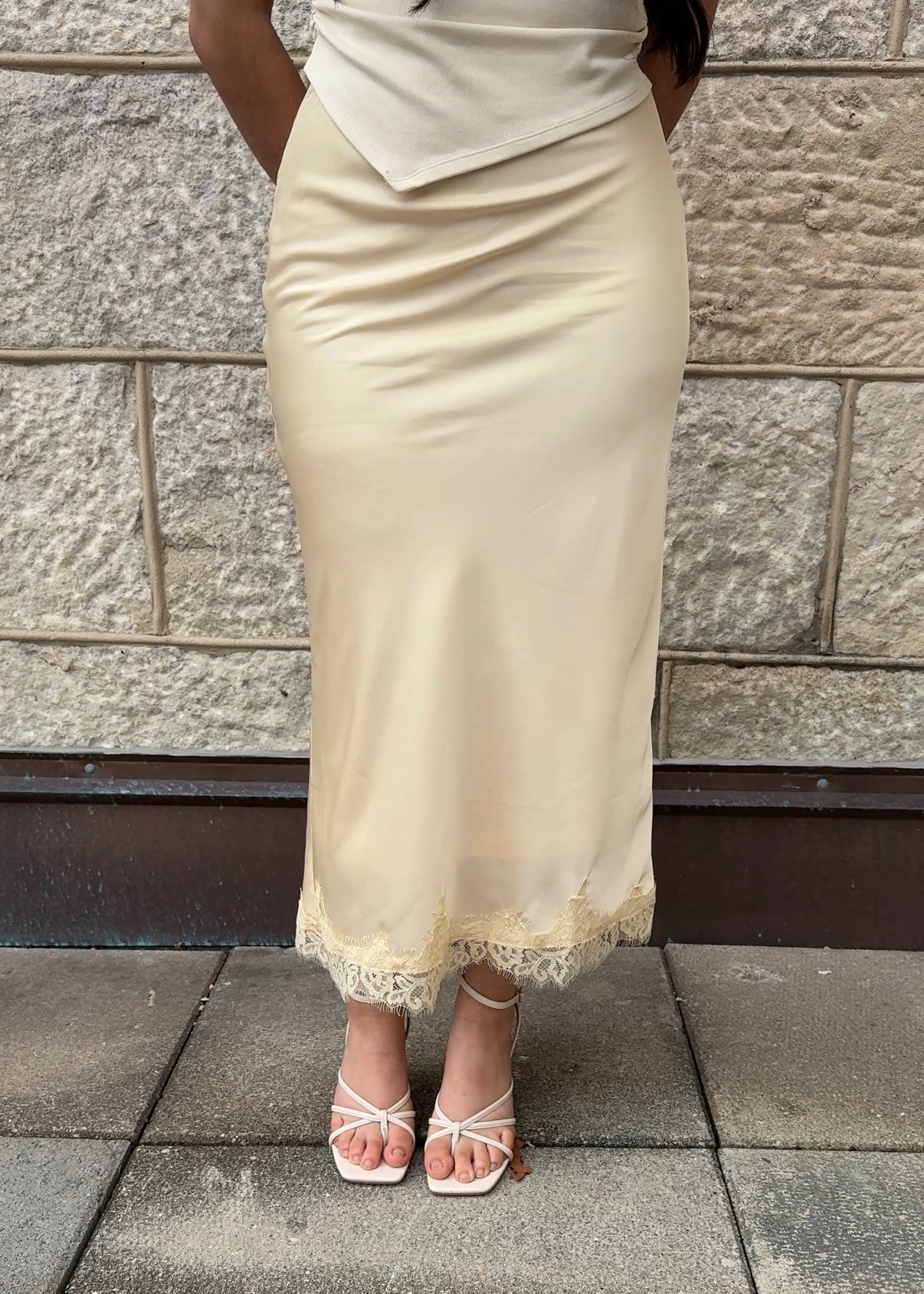 Butter Yellow Lace Skirt