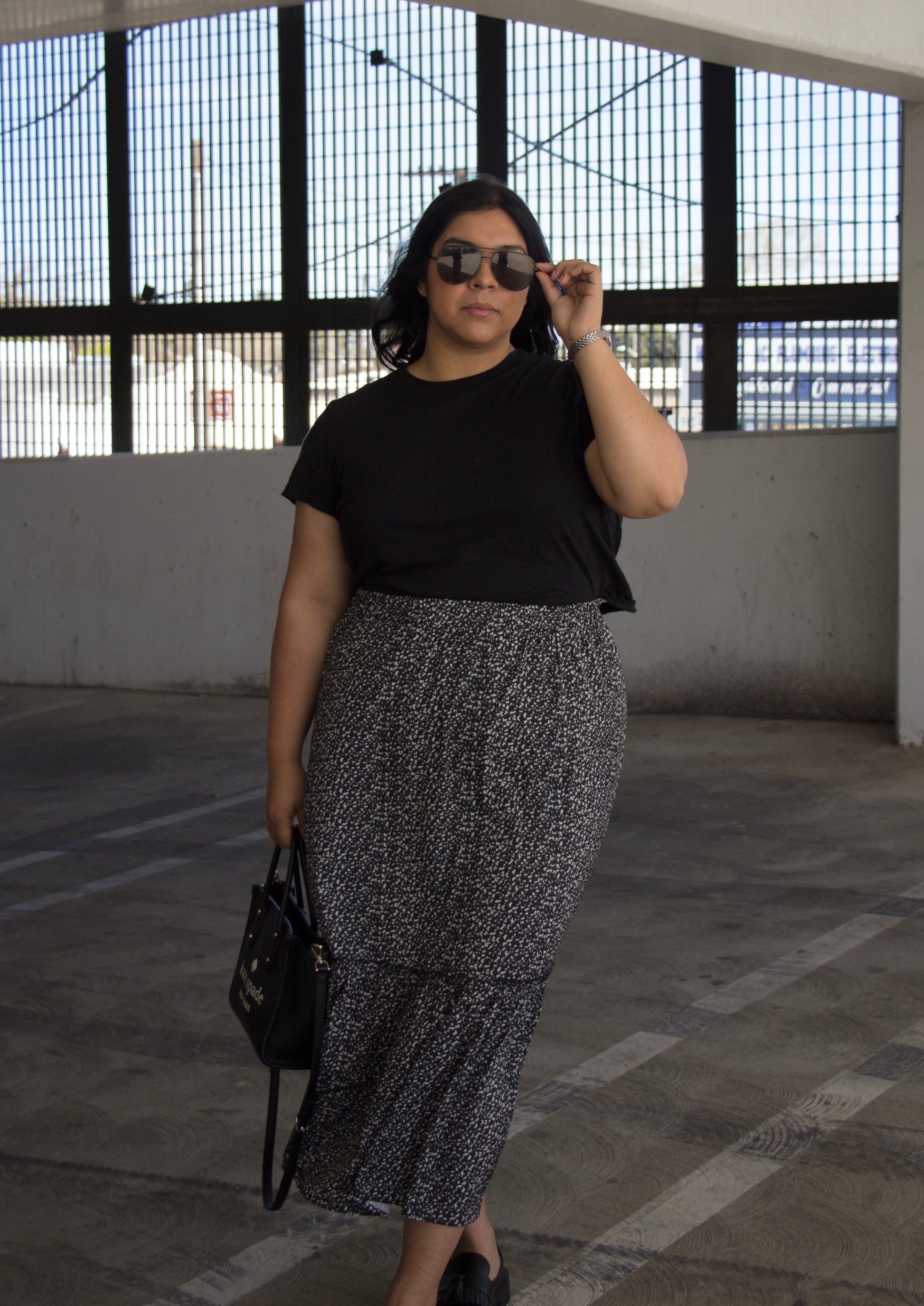 black and white tiered maxi skirt plus size curvy