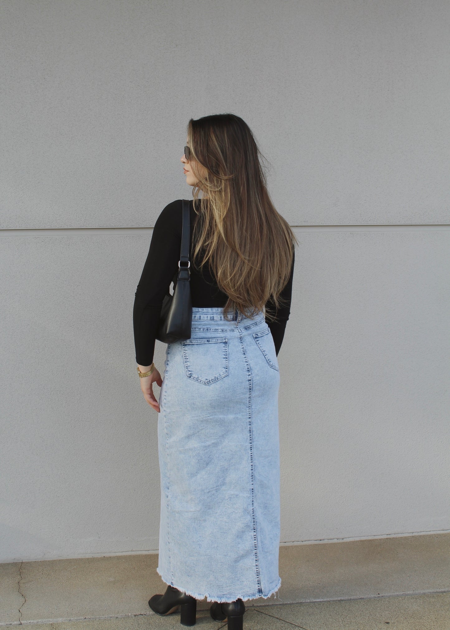 Lauren Maxi Denim Skirt PLUS