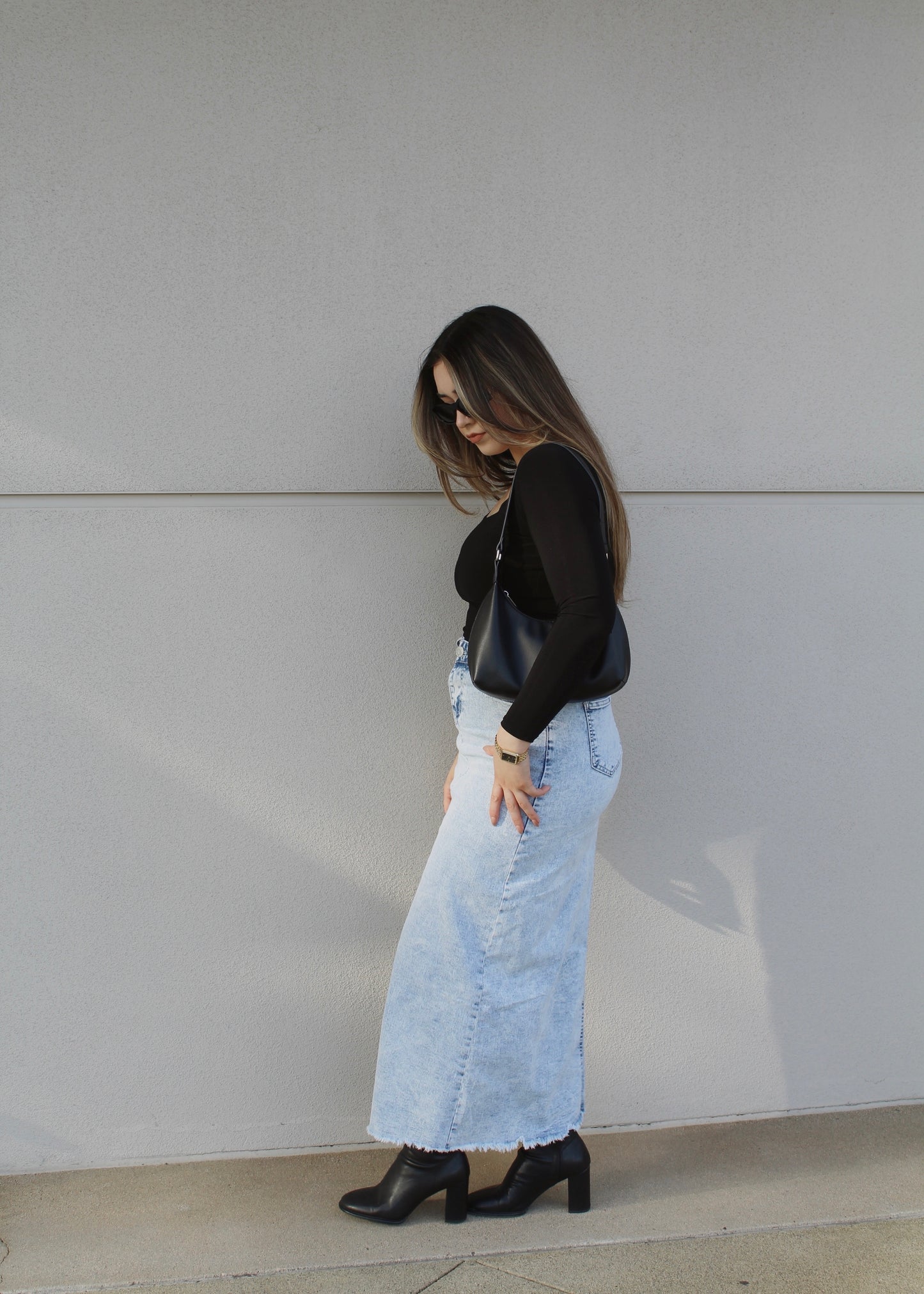 Lauren Maxi Denim Skirt PLUS