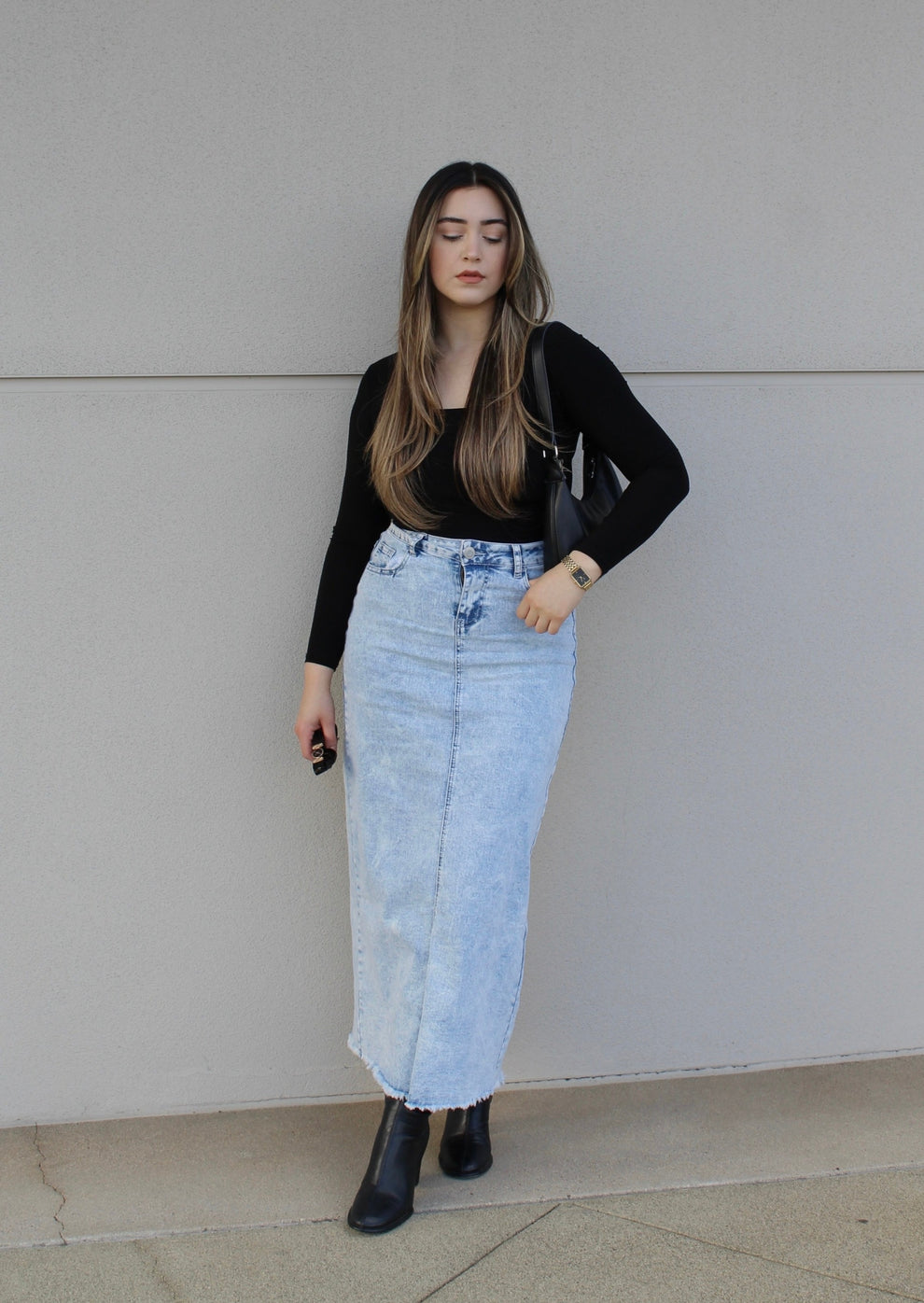 Lauren Maxi Denim Skirt PLUS – AR THE LABEL